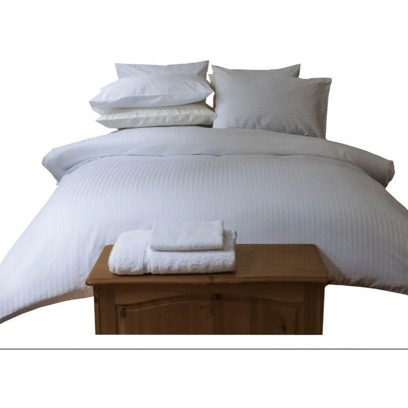 GENERICO - Duvet cover funda de plumon doble sateen stripe blanco a rayas.