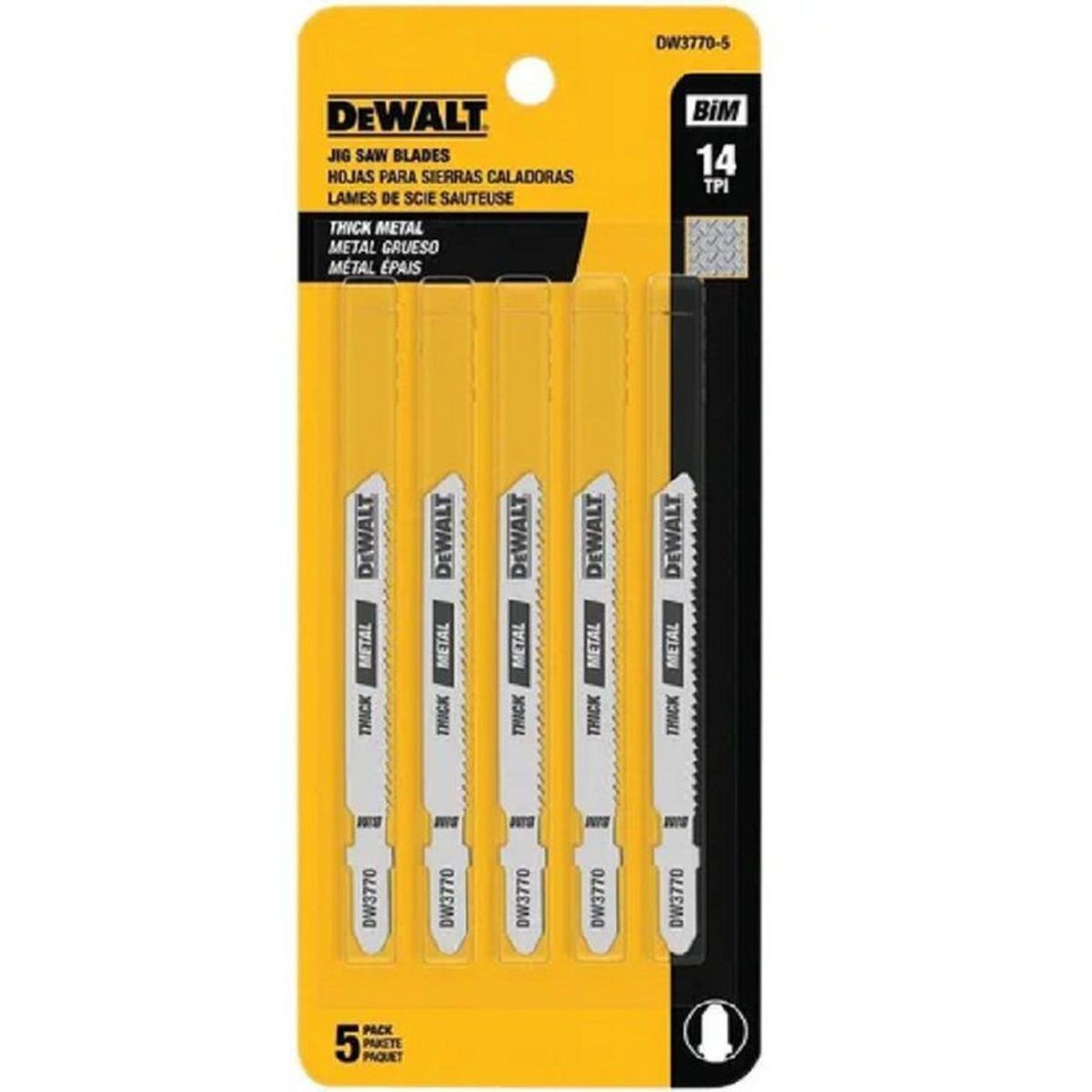 DEWALT - Set de 5 hojas de sierra 3'' con 14 dientes dewalt 3770-5