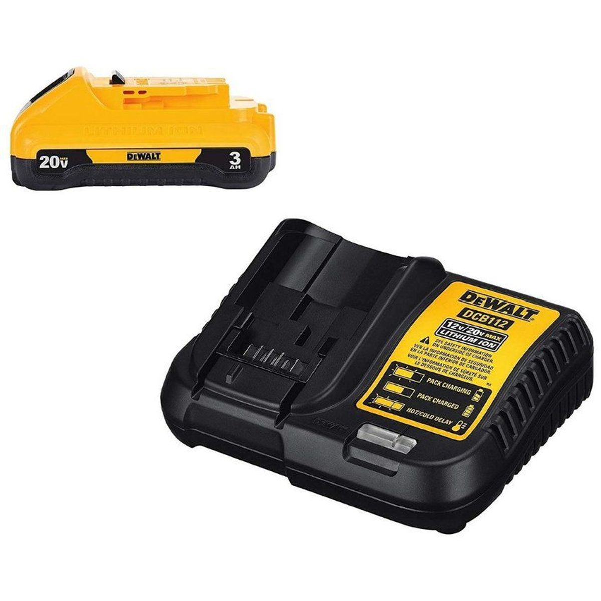 DEWALT - Cargador 122060v + bateria 20v 3ah dewalt dcb230c