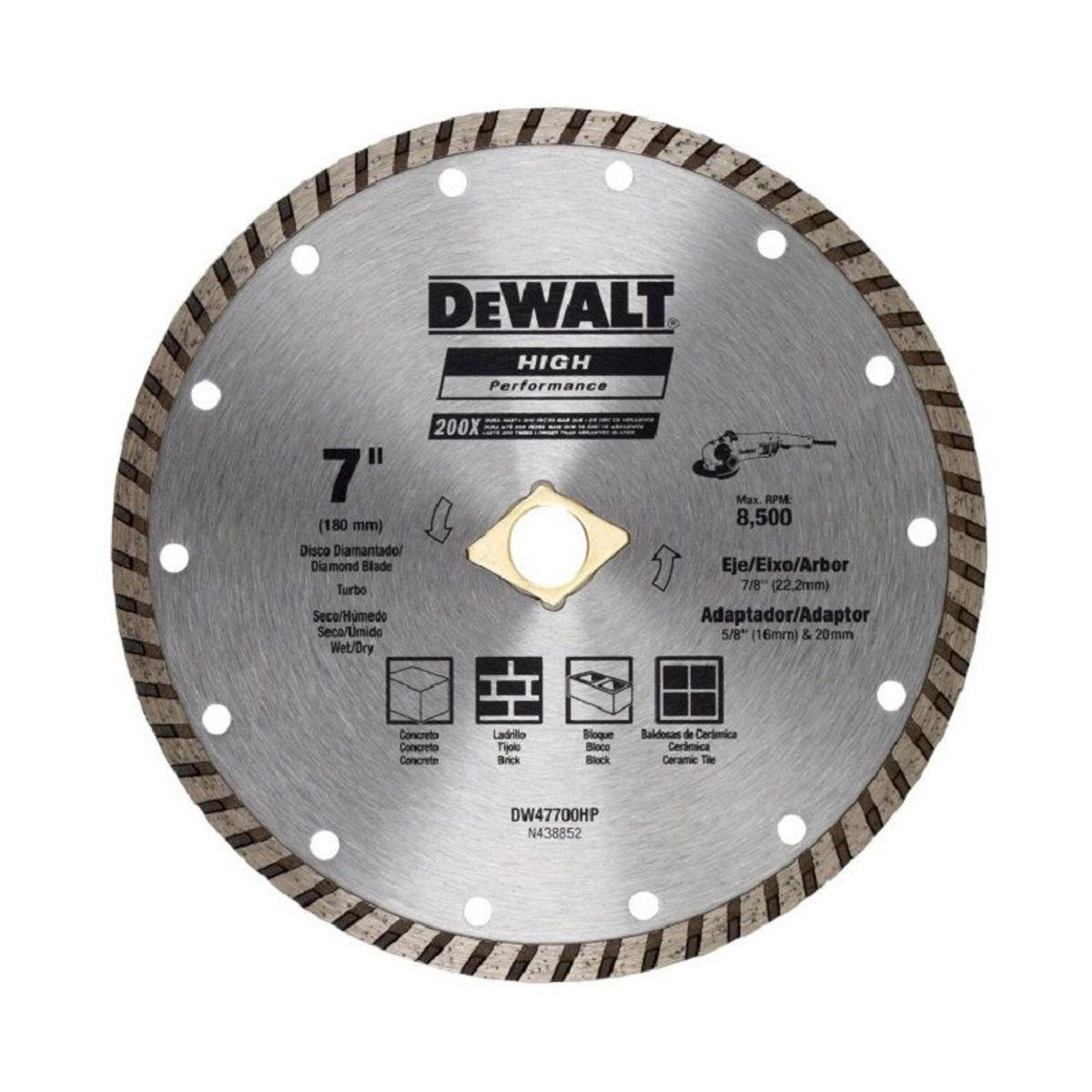 DEWALT - Disco de corte diamantado de 7 pulgadas dewalt 47700hp
