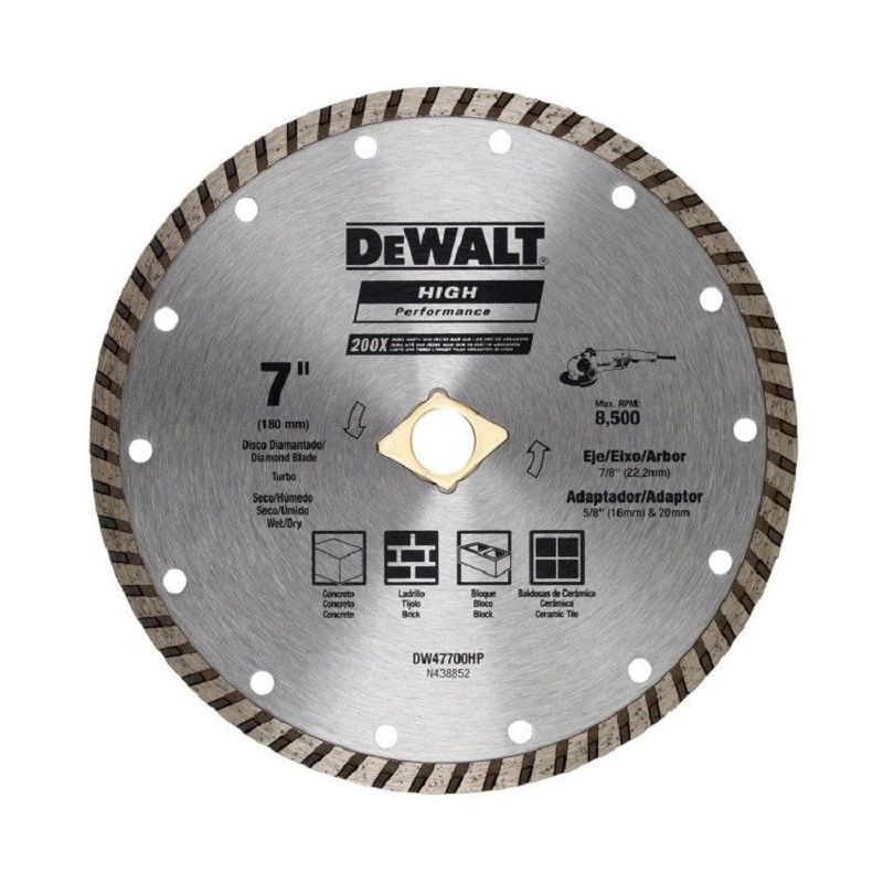 DEWALT - Disco de corte diamantado de 7 pulgadas dewalt 47700hp