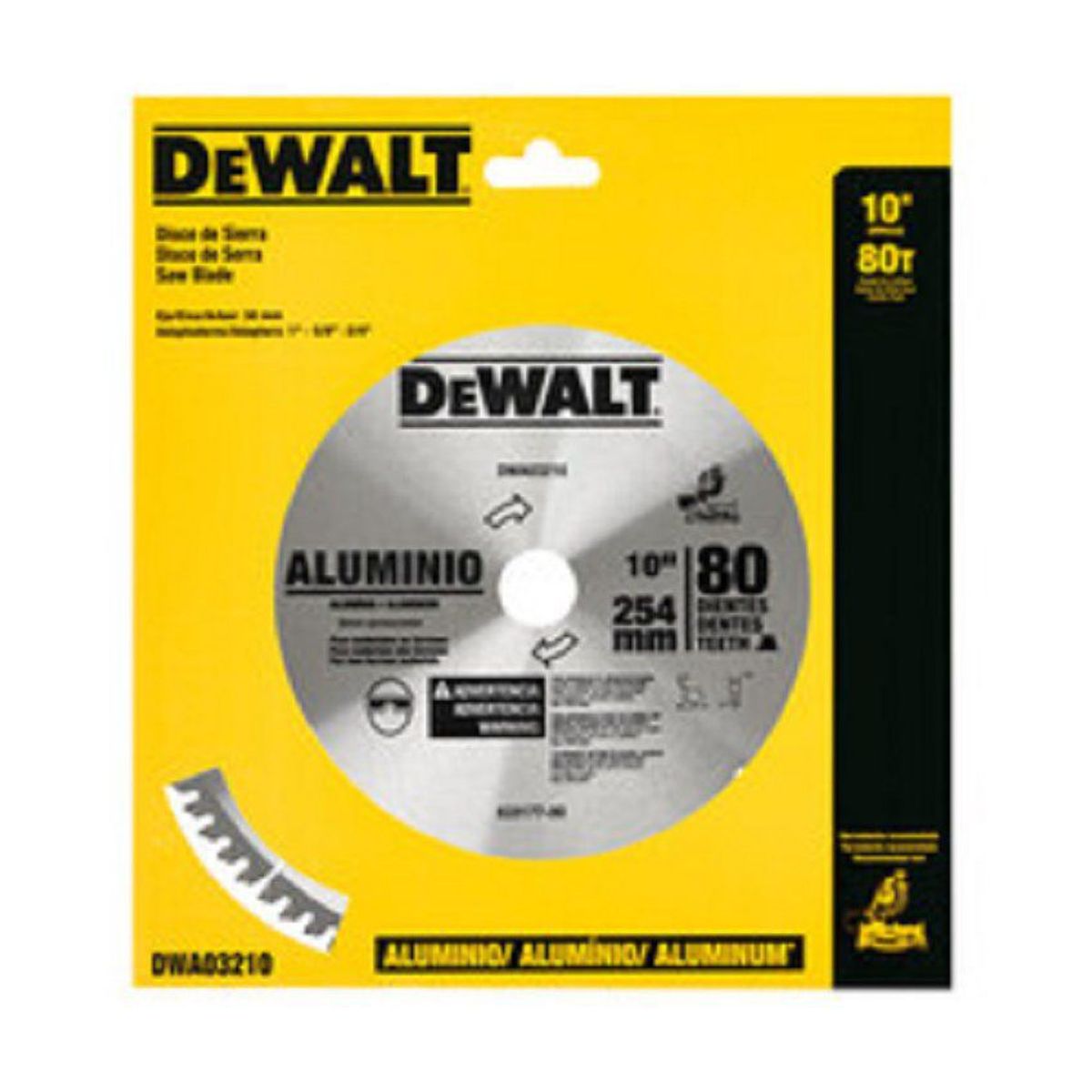 DEWALT - Disco de corte 10'' para aluminio 80 dientes dewalt a03210