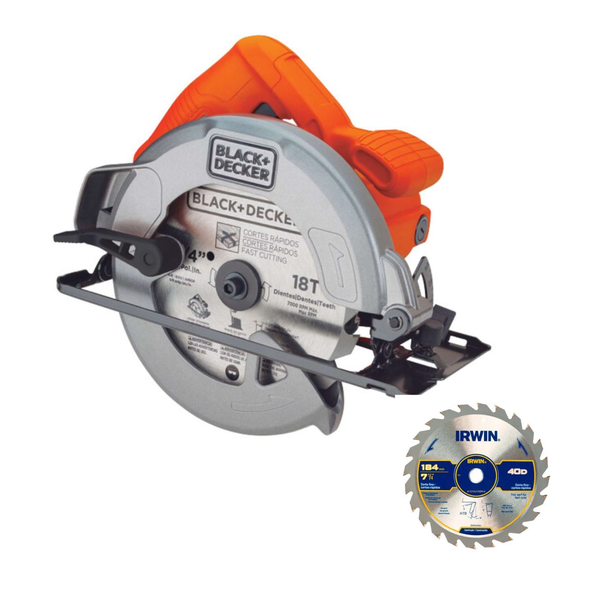 BLACK+DECKER - Sierra circular 1400w black and decker cs1004