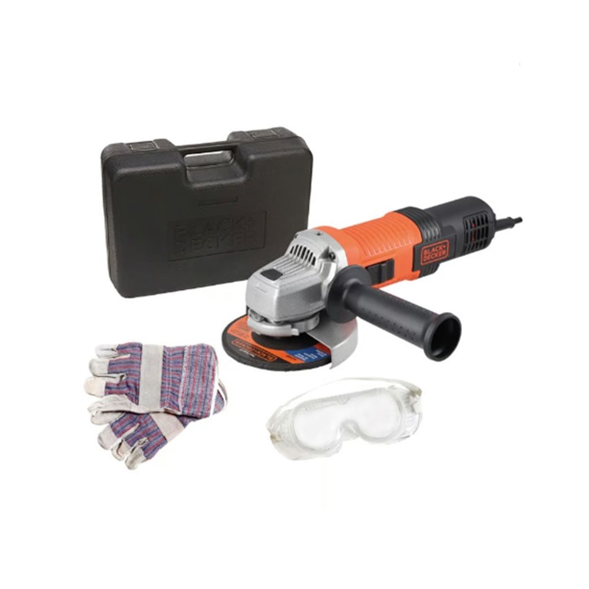 BLACK+DECKER - Pulidora 115mm  820w guantes y Gafas Black and Decker G720XK-OUT