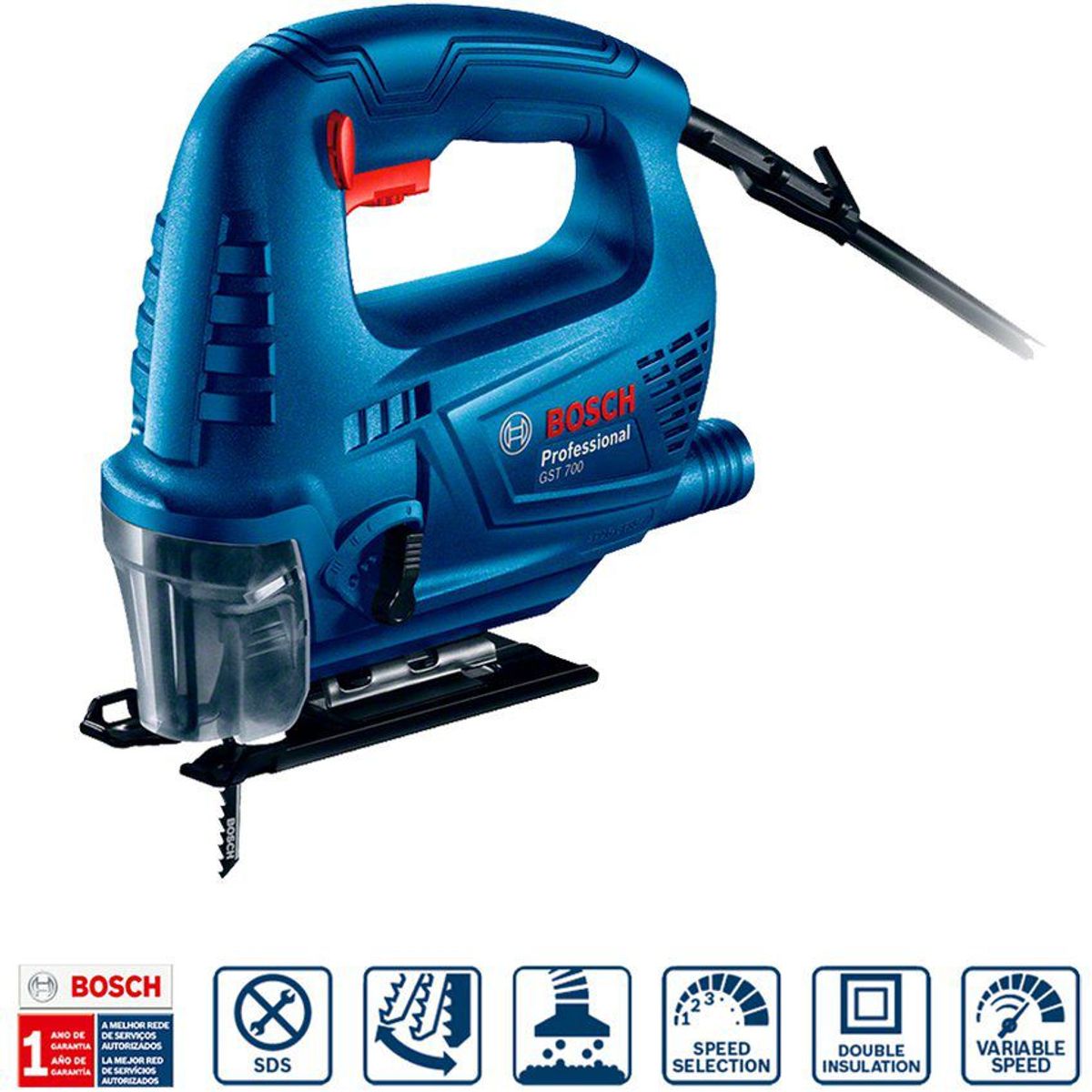BOSCH - Sierra caladora 700w vv 1450/3200 cpm bosch gst 700