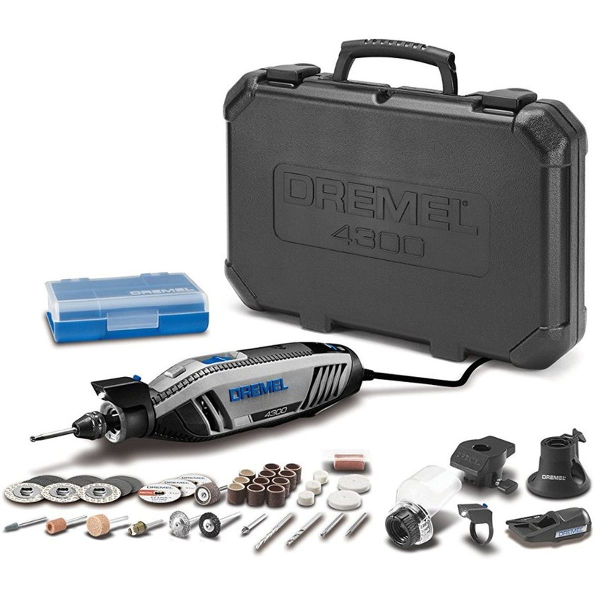 DREMEL - Mototool dremel 4300 + 5 aditamentos + 40 accesorios