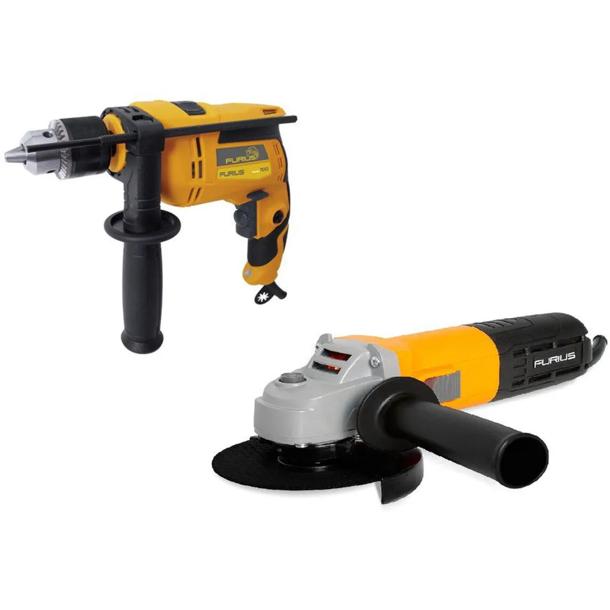 FURIUS - Taladro percutor 1/2  furius fd52 + pulidora 41/2 fg71