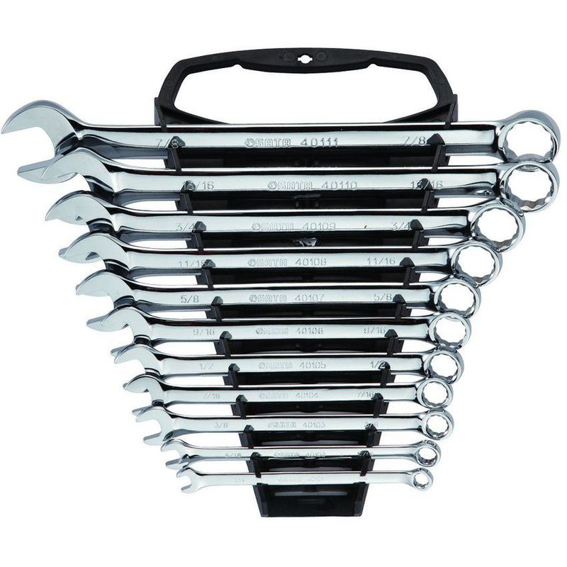 SATA - Juego de llaves combinadas 1/4"-7/8" espejo 11 piezas sata 09021