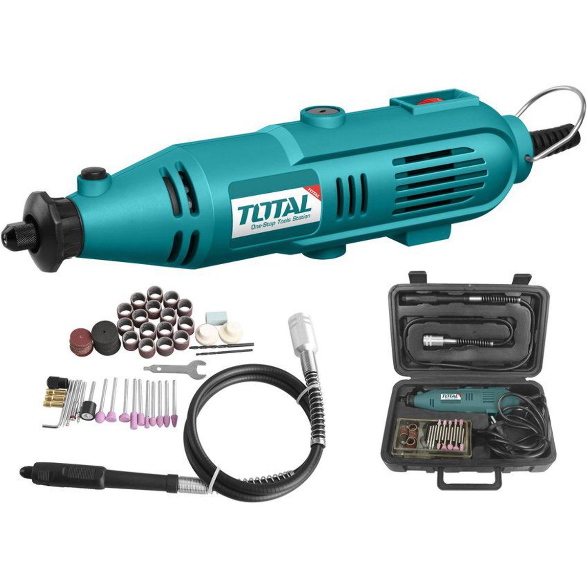 TOTAL - Mototool + 52 accesorios y guaya total tools utg501032