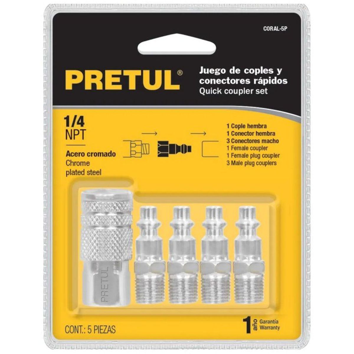 TRUPER - Acople rápido para compresor 5pz truper 27021