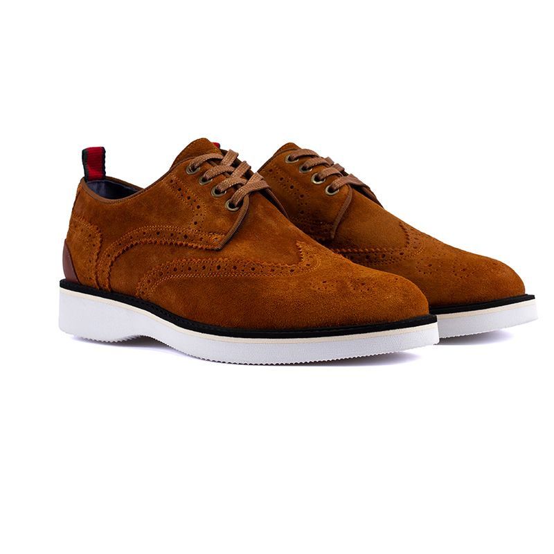 AMBITIOUS - Zapatos En Cuero Gamuza Para Hombre  CA-6445am.1 Camel