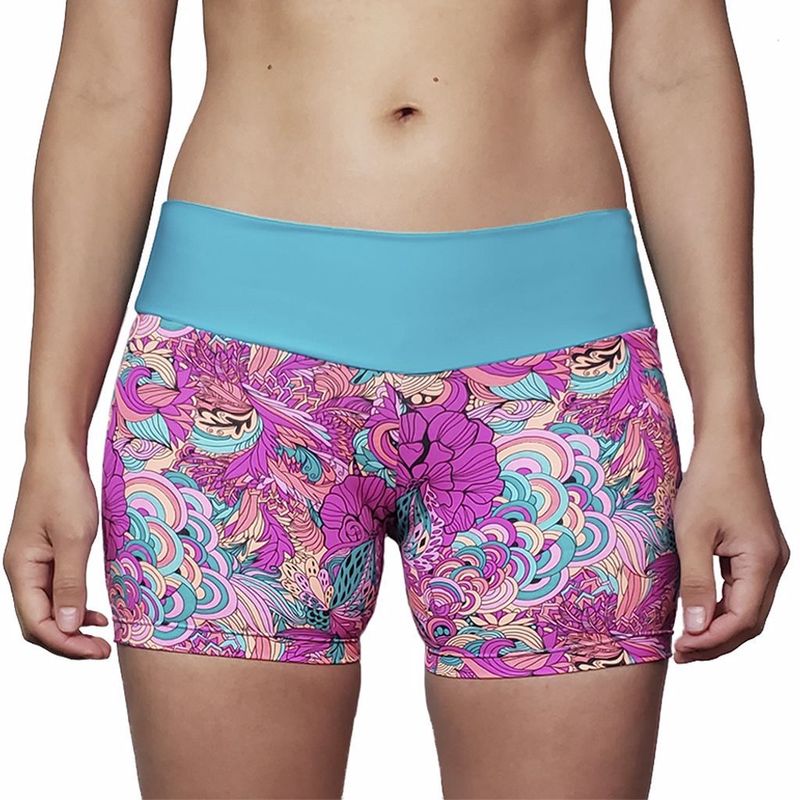 TYKHE - Short Deportivo Estampado Mujer Tykhe Violet Rosado Magenta