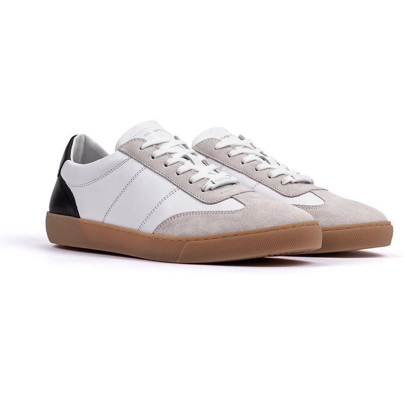 AMBITIOUS - Zapatillas Casuales en Cuero  DE-8137A-3511NS1 Blanco Negro