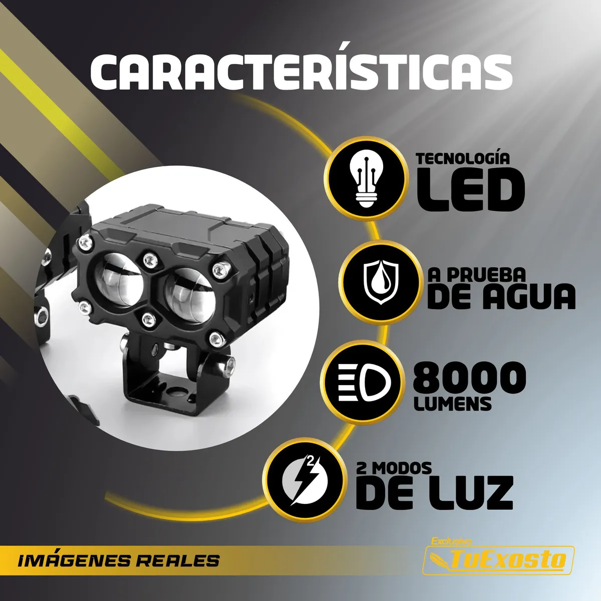 JASHEN - Exploradoras Led Moto Alta Potencia Expansión 8000 Lm Switch