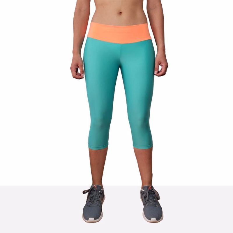 TYKHE - Leggings Corto Deportivo Mujer Tykhe Antígona Verde Aguamarina