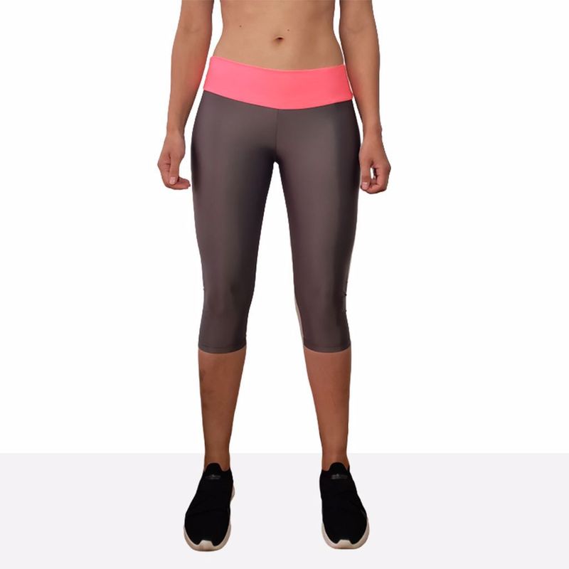 TYKHE - Leggings Corto Deportivo Mujer Tykhe Rosa Gris Oscuro