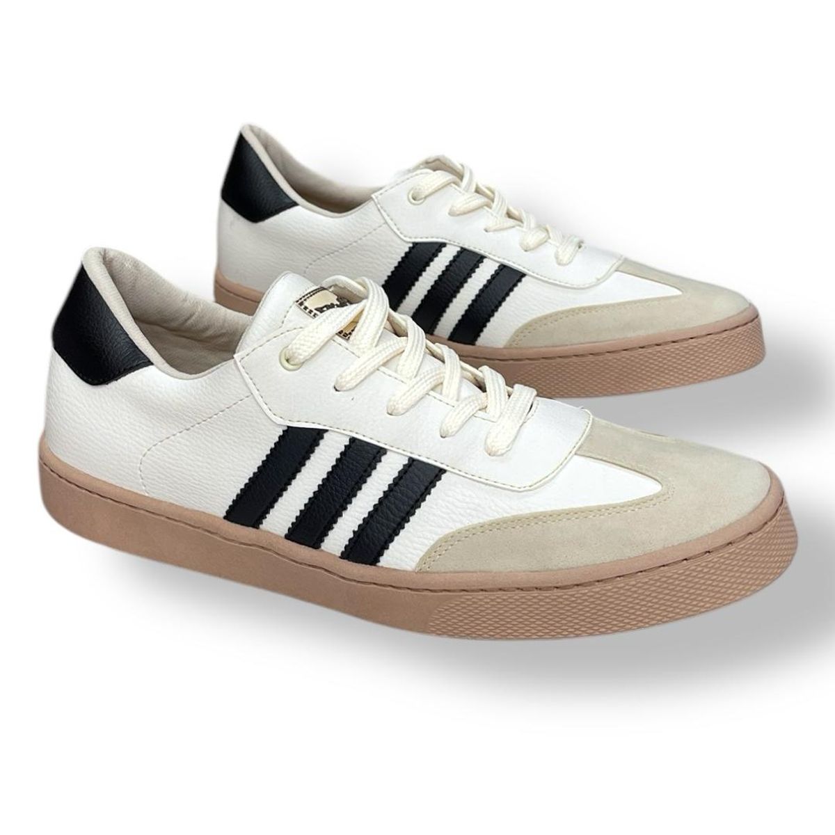 XIAN SHOES - Bolichero cordones beige lineas negras Mujer