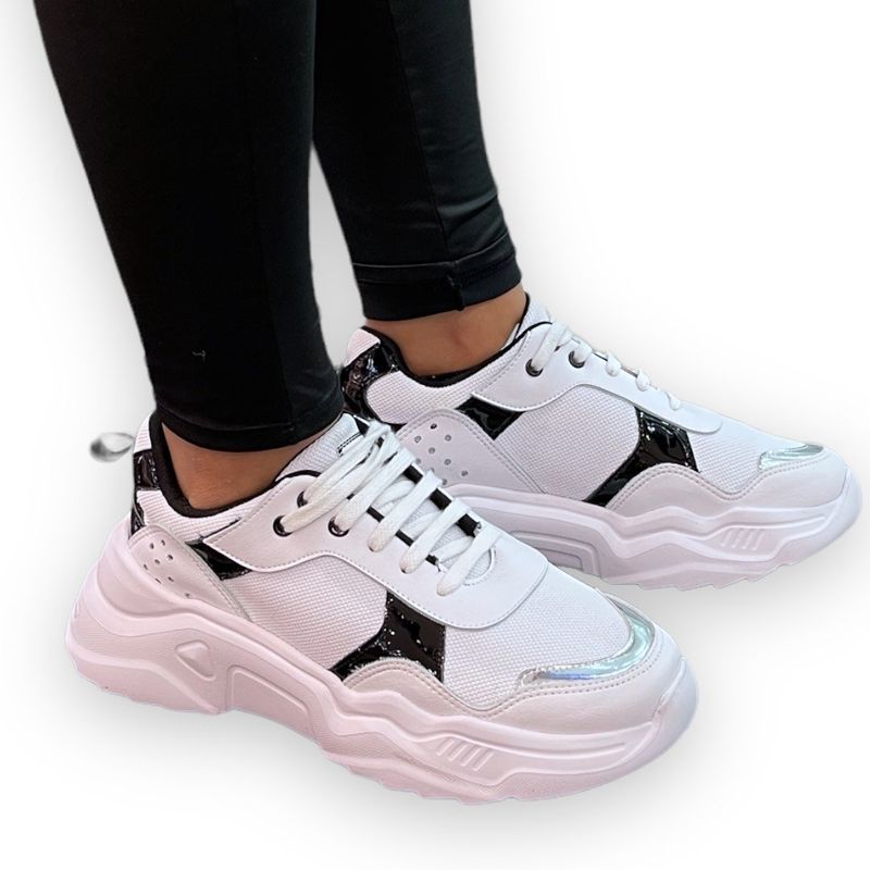 XIAN SHOES - Sneaker suela alta blanco R32 Mujer