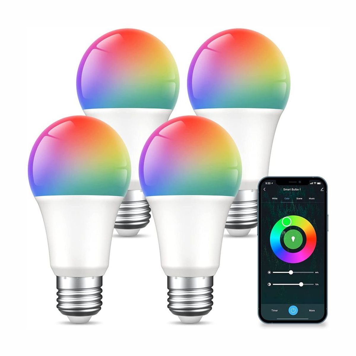 GENERICO - Bombillo Inteligente Compatible Alexa Google Wifi Control Luz Rgb