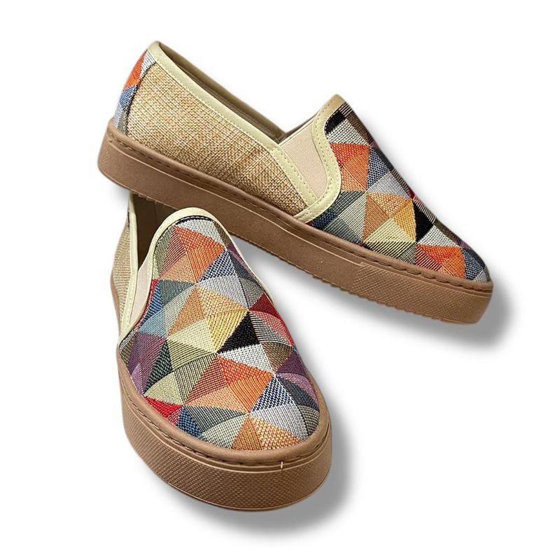 XIAN SHOES - mocasin mujer etnia suela cafe