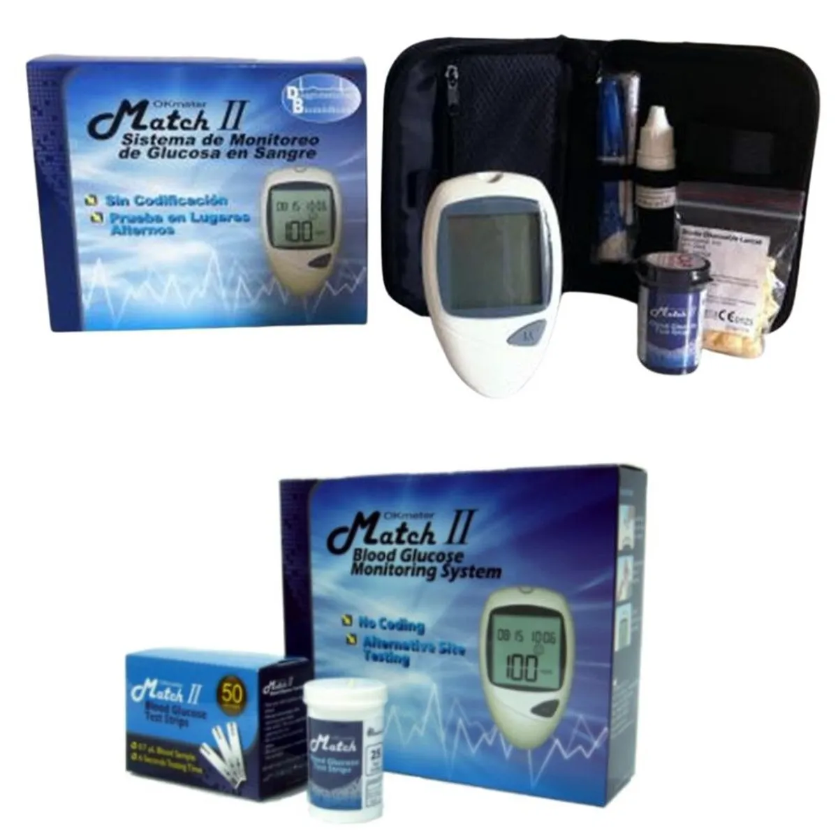 GENERAL - Glucometro  Kit de glucometria + 50 tirillas + 50 lancetas