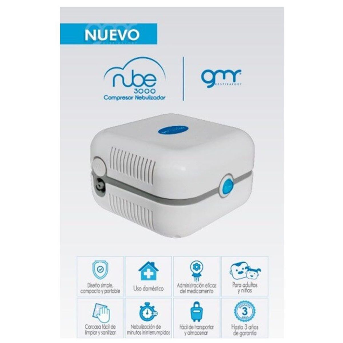 GMD - Nebulizador Compresor Nube 3000 terapia respiratoria