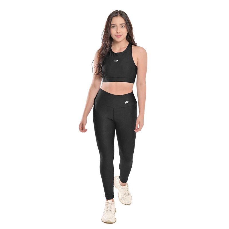 KRUNNER - Conjunto deportivo Top Cover  Legging pretina alta KRUNNER