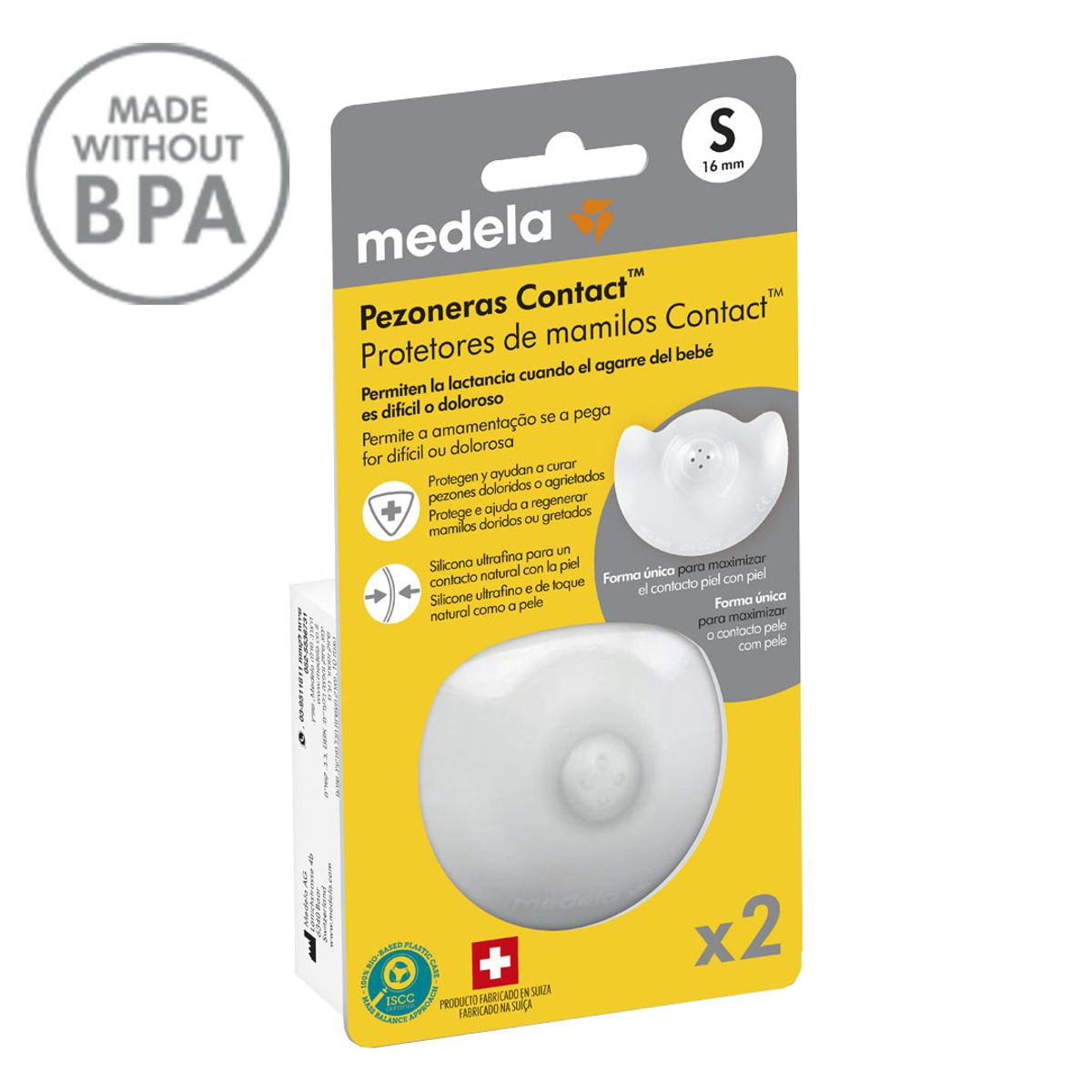 MEDELA - Pezoneras para lactancia Talla S Caja X 2 MEDELA