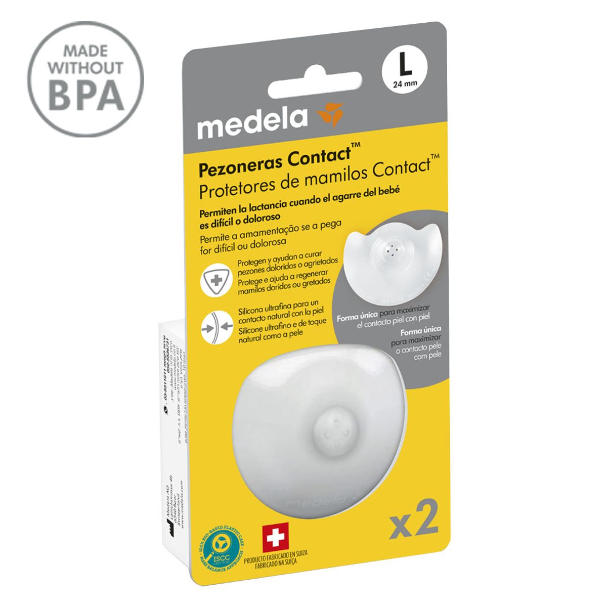 MEDELA - Pezoneras para lactancia Talla L Caja X 2 MEDELA