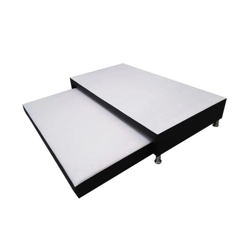NEW CONFORT - Base Cama Nido Dúplex Sencilla 100x190 Ecocuero Negro