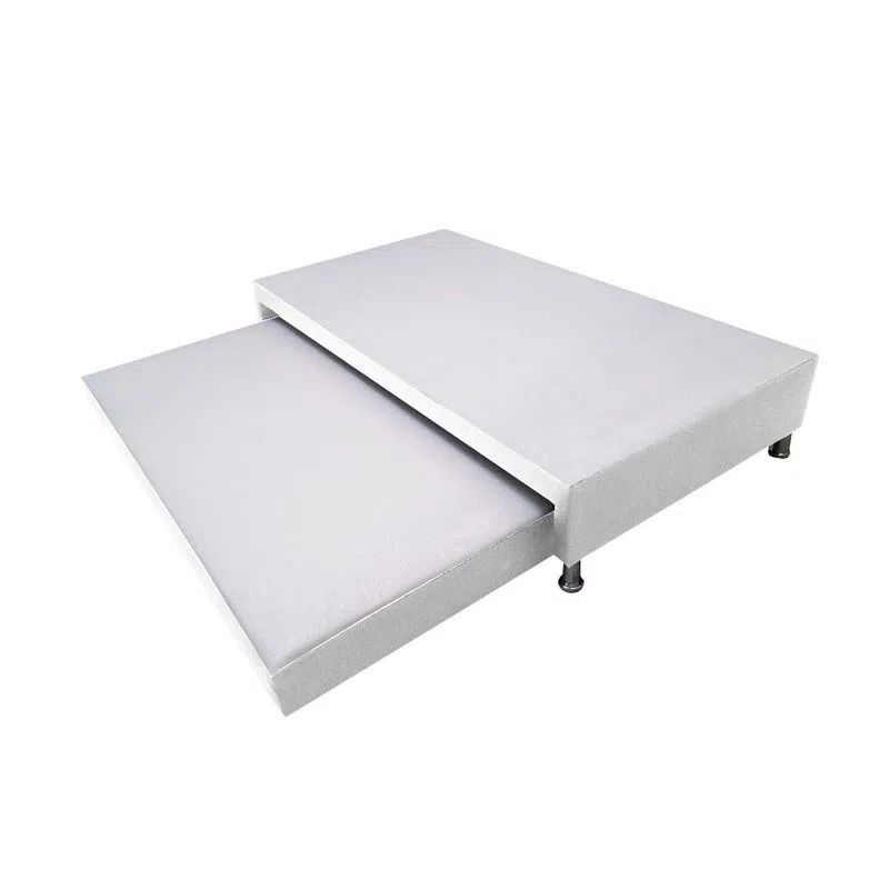 NEW CONFORT - Base Cama Nido Dúplex Sencilla 100x190 Ecocuero Blanco