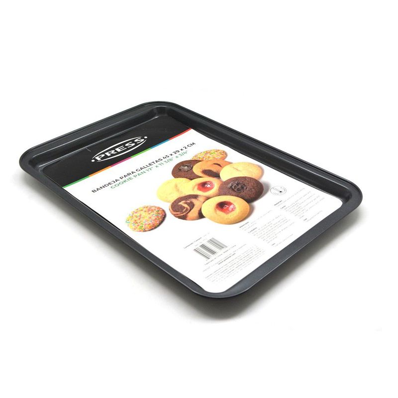 PRESS - Bandeja Para Galletas Pan Horno Asar 43x29x2 Cm PRESS 77112 - Gris