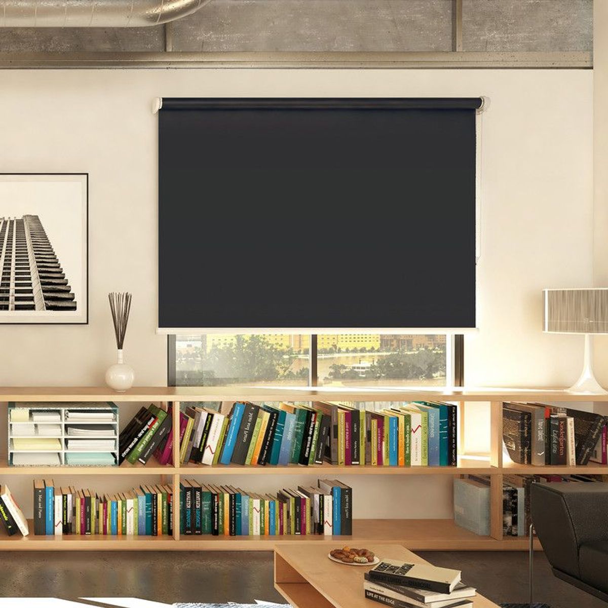 NOVELTY HOME - Cortina Enrollable Blackout Negro 160x180 cm Novelty Home