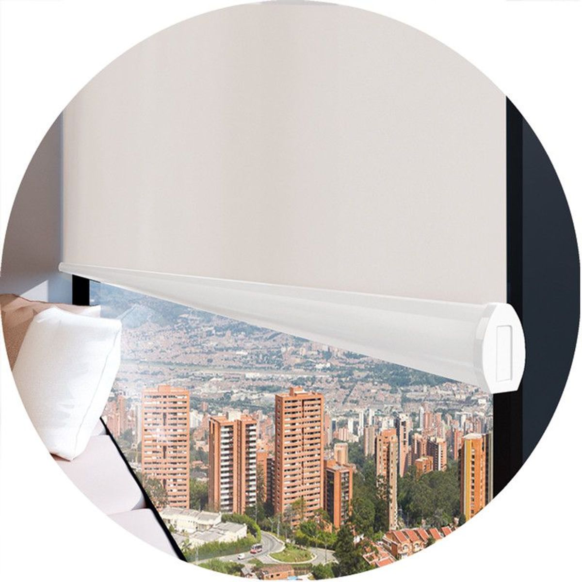 NOVELTY HOME - Cortina Enrollable Blackout Blanco 100x180 cm Novelty Home