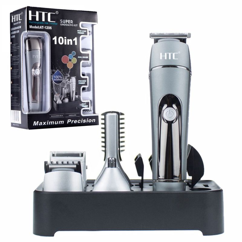 HTC - Maquina Afeitadora Peluquera 10 En 1 Inalambrica Lavable Htc