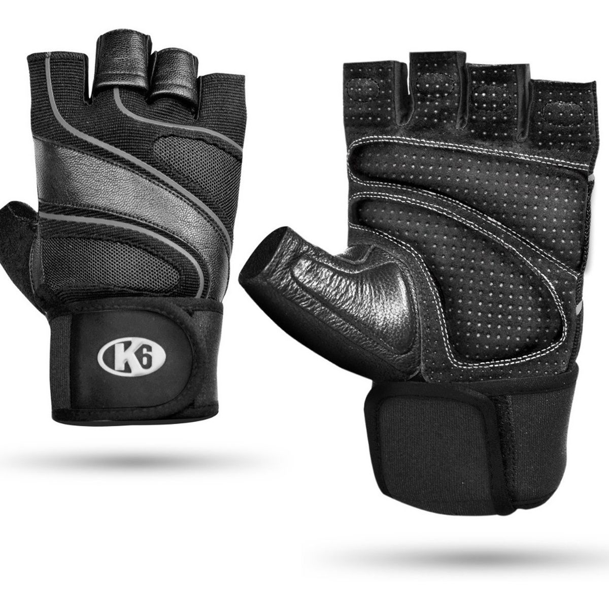 K6 - Guantes Para Gimnasio Force Negro Talla S
