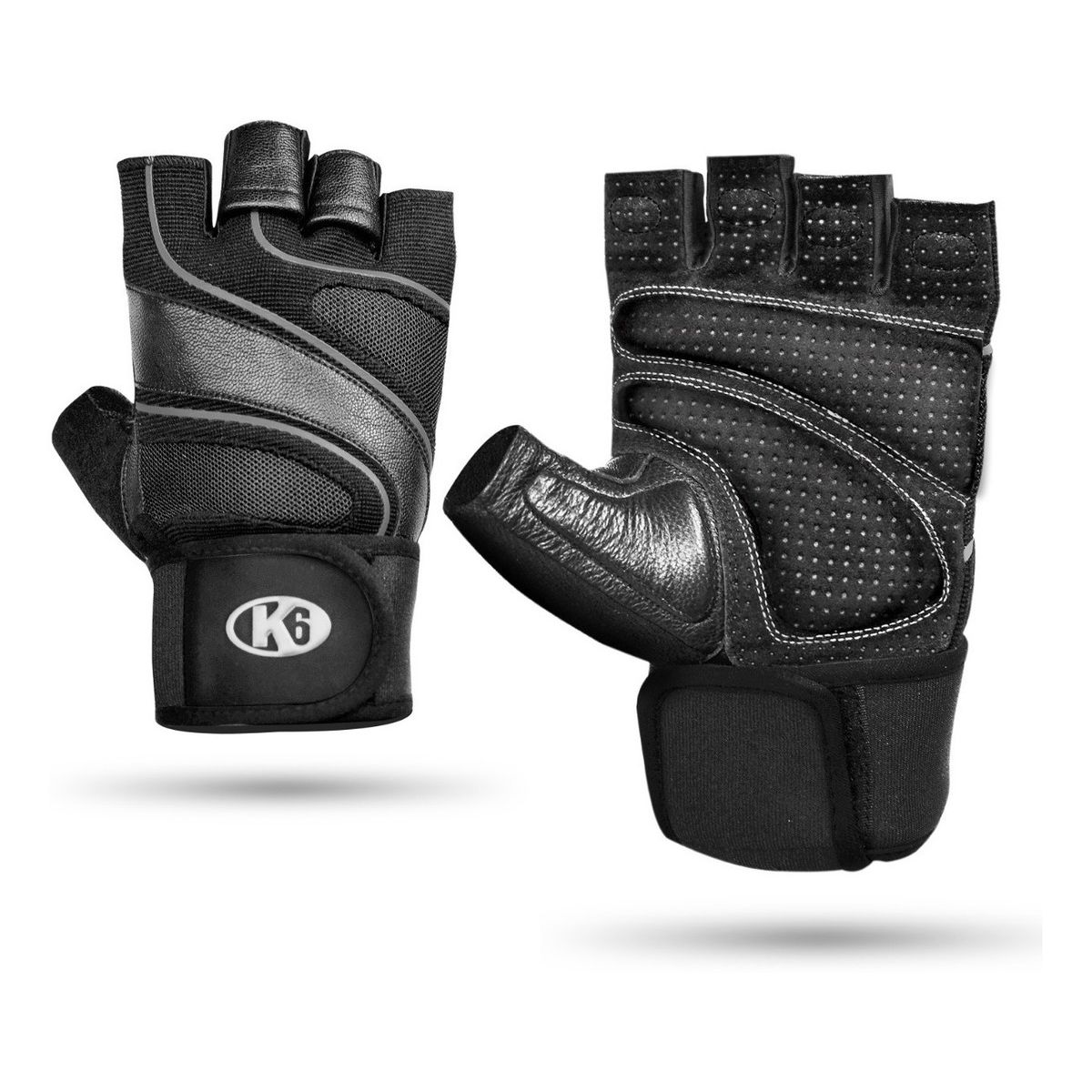 K6 - Guantes Para Gimnasio Force Negro Talla S