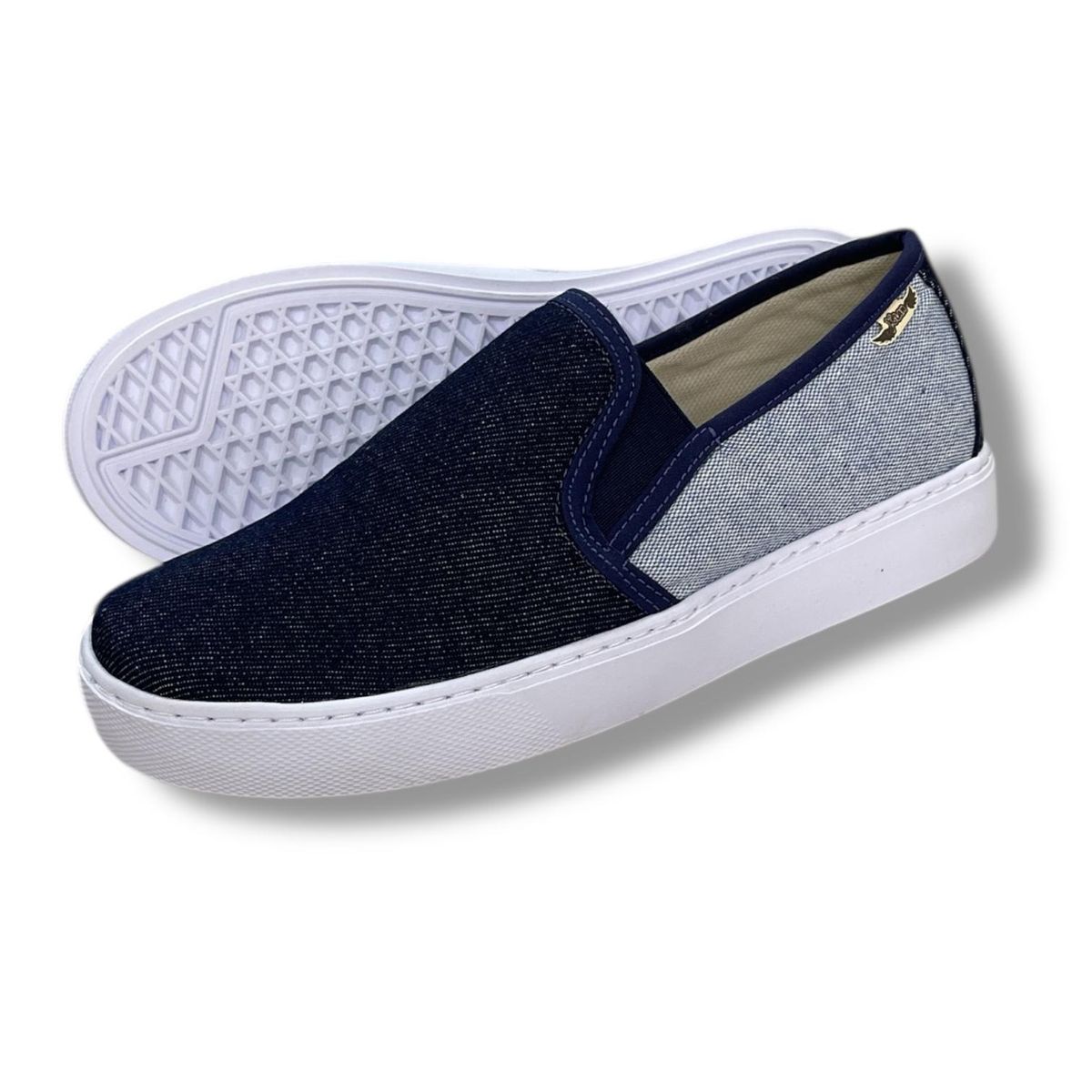 XIAN SHOES - Oxforf mocasin azul y celeste Hombre