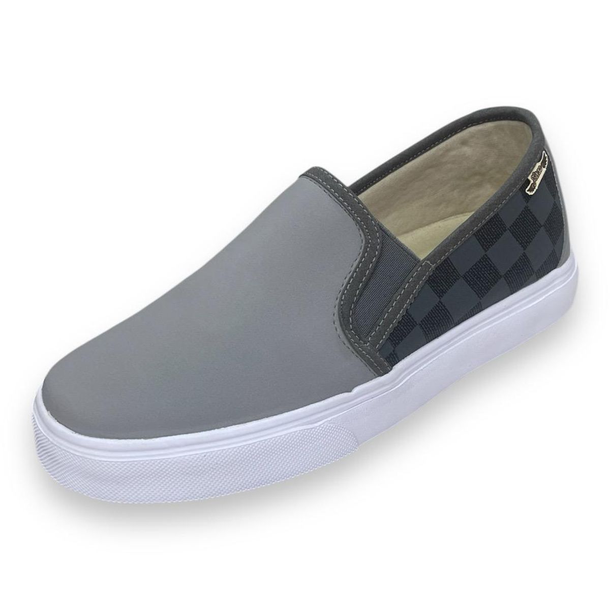 XIAN SHOES - Oxford cuadros grises Hombre