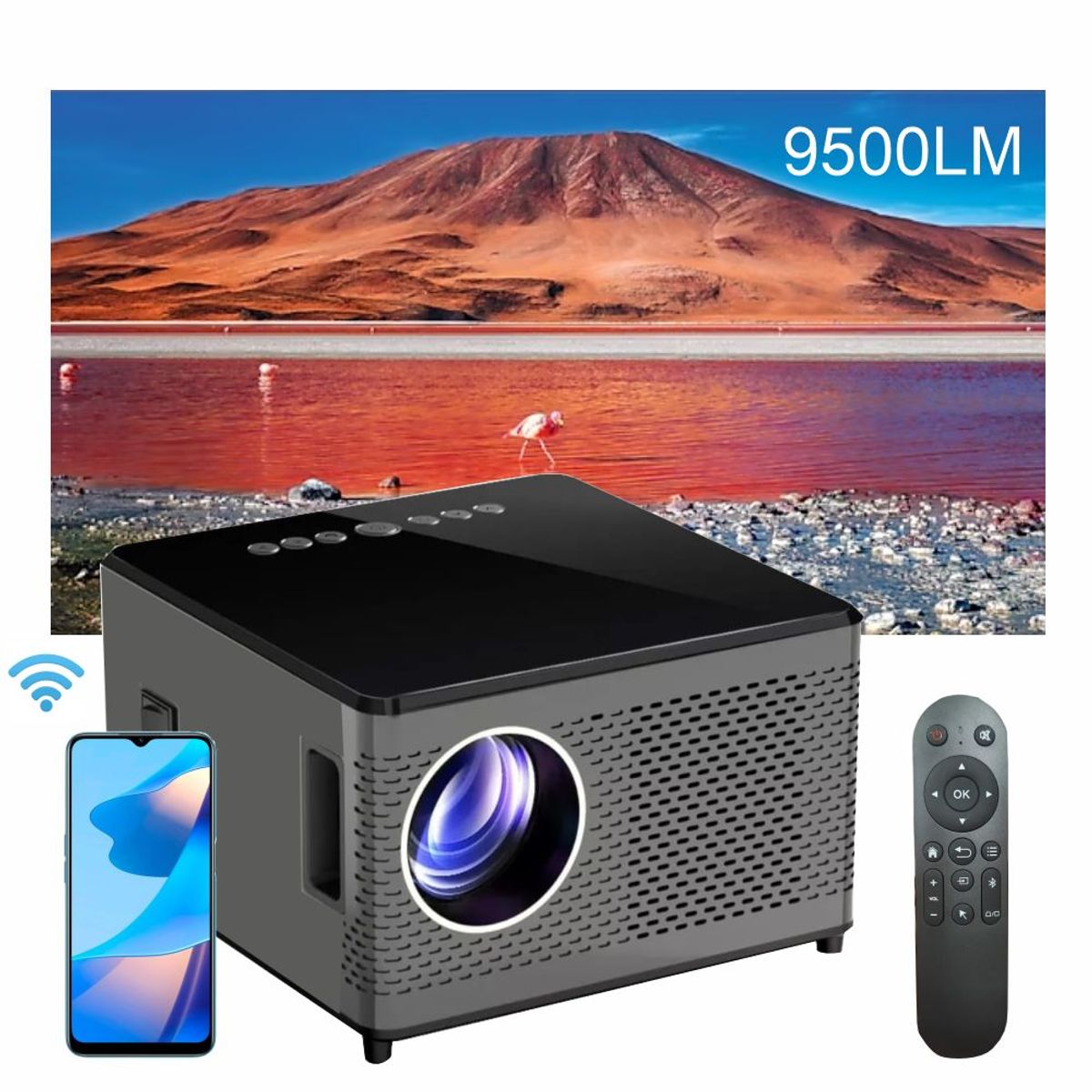 GENERICO - Video Beam Proyector 200p 2k Fhd Profesional 9500lm Android