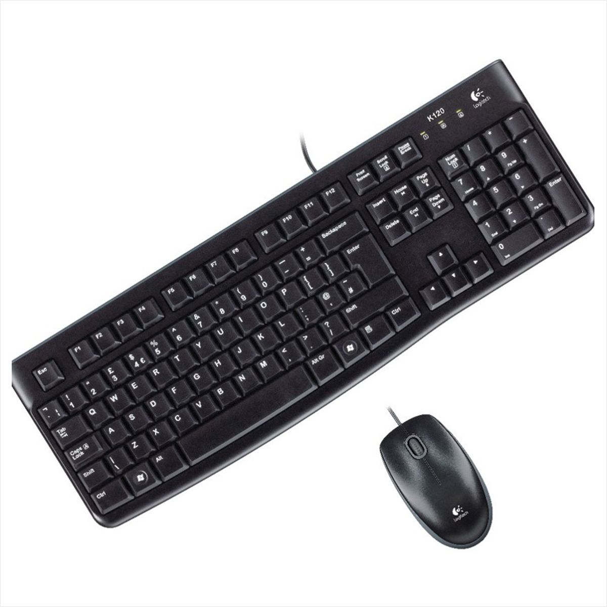LOGITECH - Combo Teclado + Mouse Logitech MK120 · USB Plug And Play  Negro