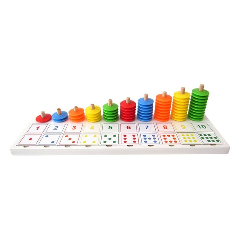 CELMAX - Ábaco de anillos matemáticos de colores para niños en madera