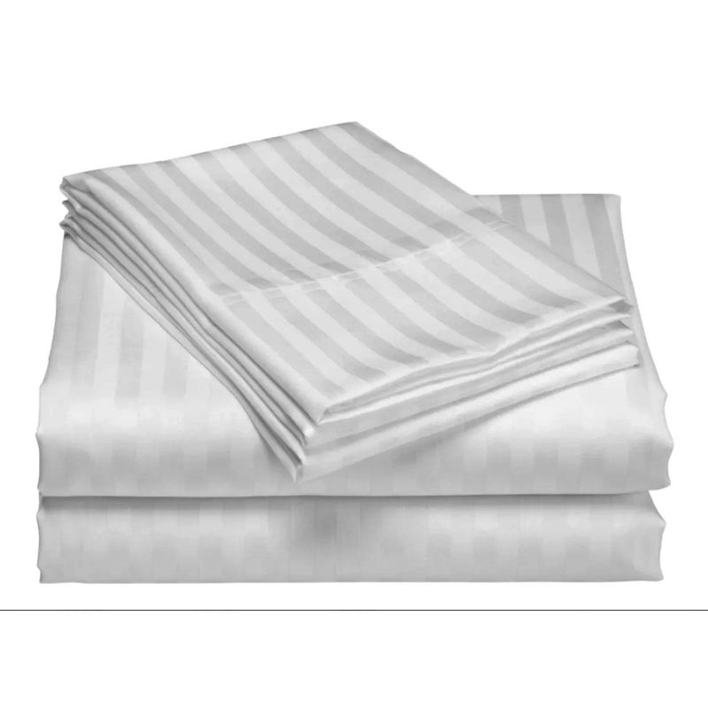 ZHOPI CO - Juego Sabanas Cama Doble Blanco Unicolor de Lujo