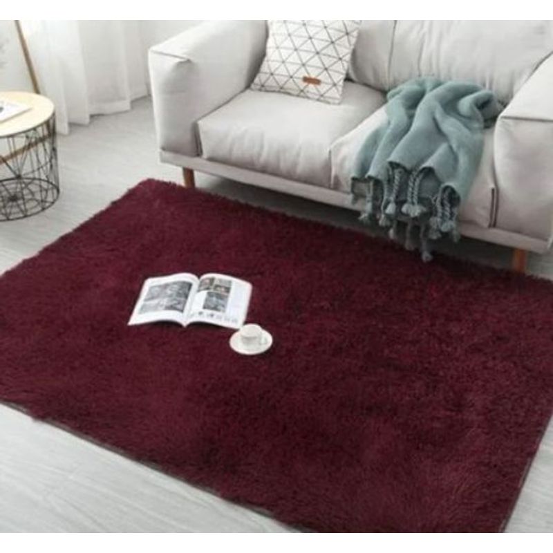 FEEL GREEN - Tapete Alfombra Peluda Bordo  Tapete Peluche Grande  230×150 Cm