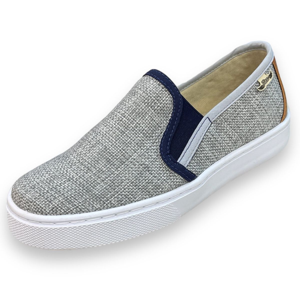 XIAN SHOES - Oxford mocasin gris claro Hombre