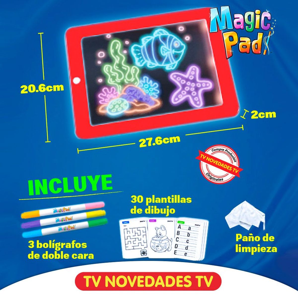 TV NOVEDADES - Pizarra de Dibujo + Lápices Mágicos Magic Pad
