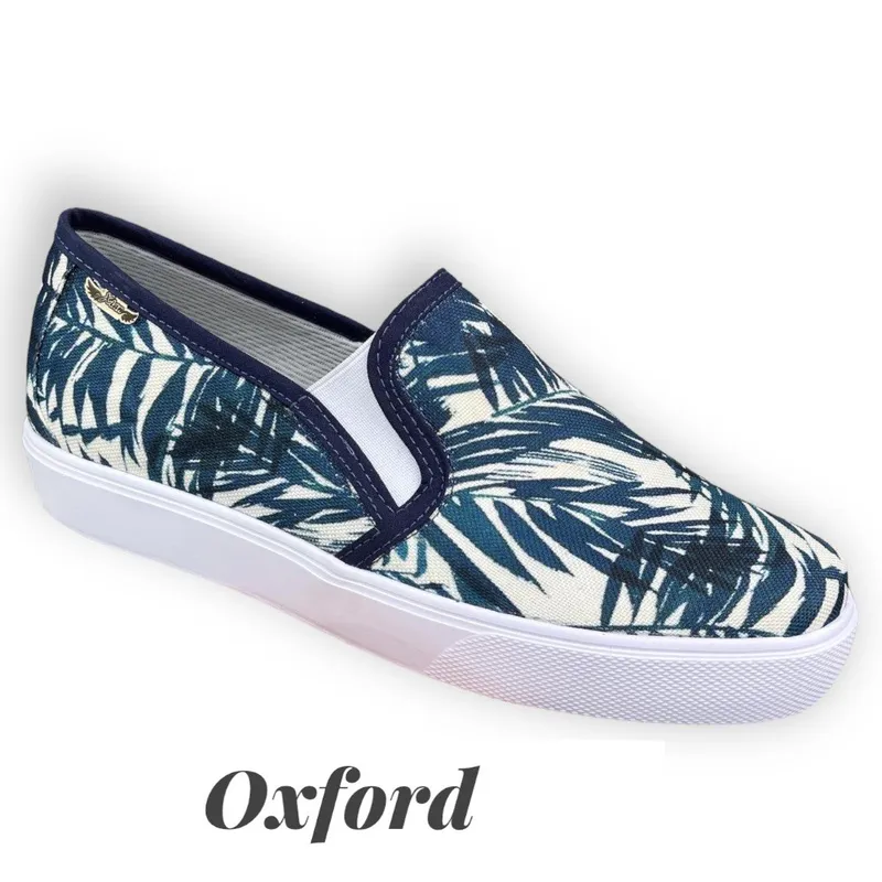 XIAN SHOES - Oxford mocasin ramas azules Hombre