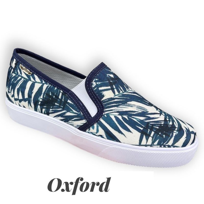 XIAN SHOES - Oxford mocasin ramas azules Hombre