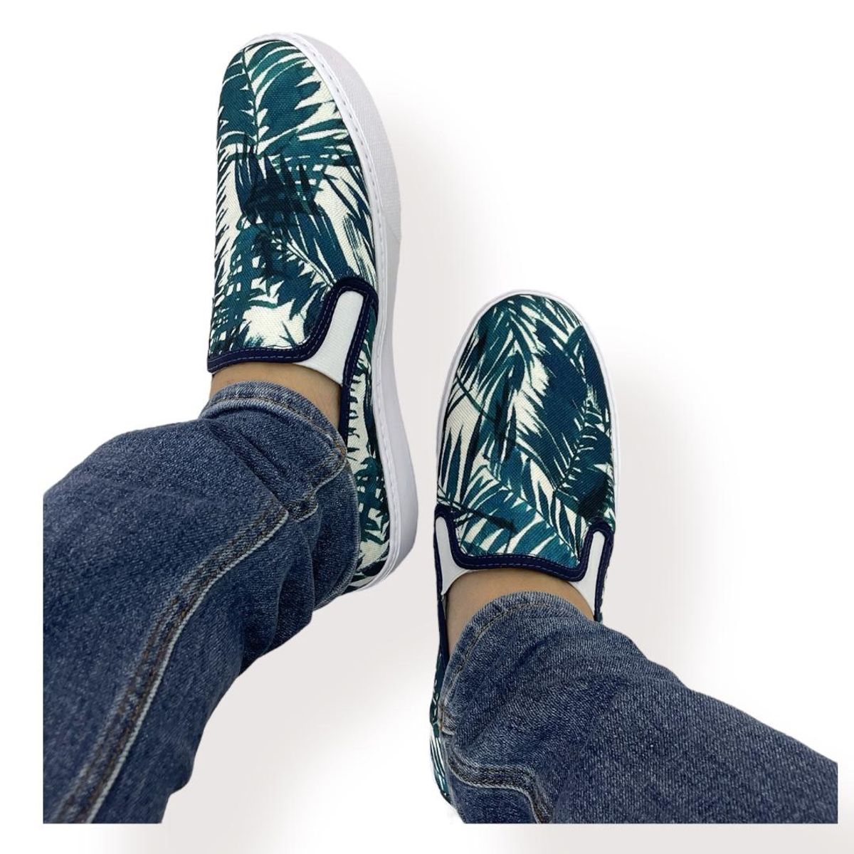XIAN SHOES - Oxford mocasin ramas azules Hombre