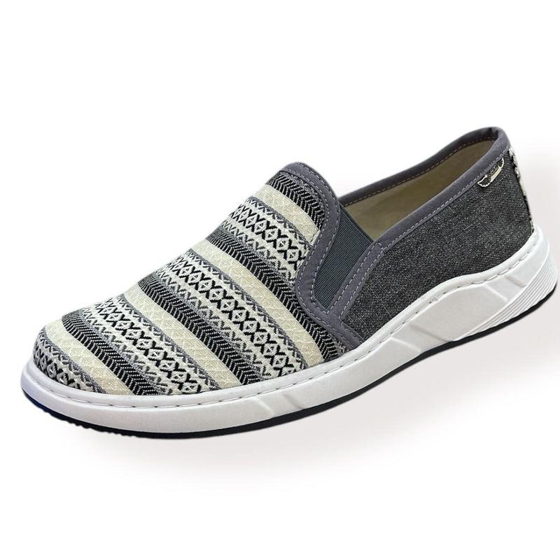 XIAN SHOES - Oxford mocasin artesanal gris Hombre